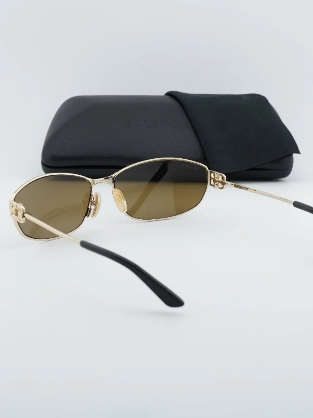Balenciaga BB0336S 003 Unisex Oval Sunglasses - Gold / Mirror - Picture 8 of 10